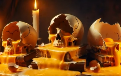 Triptyk of melting stilleben